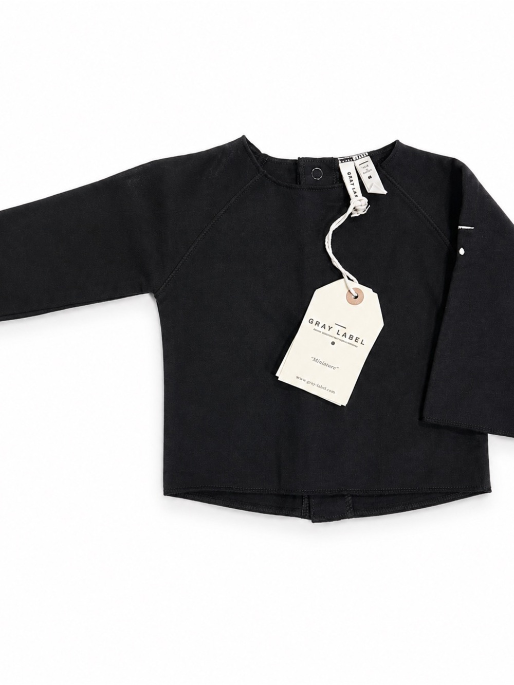 Gray Label Organic Cotton Long Sleeve Top NWT 1–3M Black Minimalist